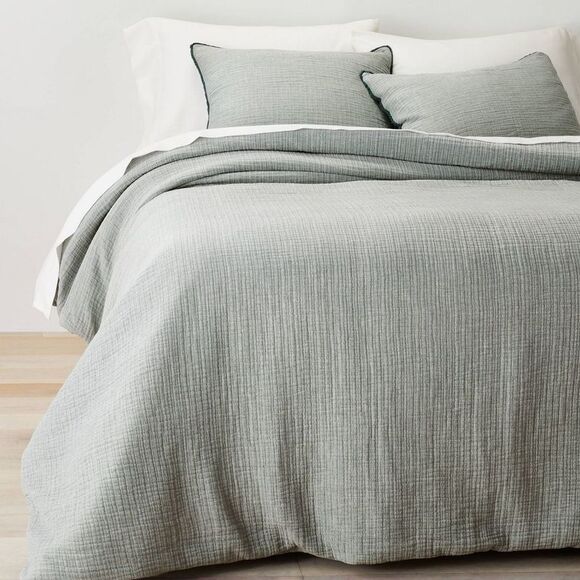 Casaluna Other - Casaluna - King/California King Textured Chambray Cotton Comf Blue